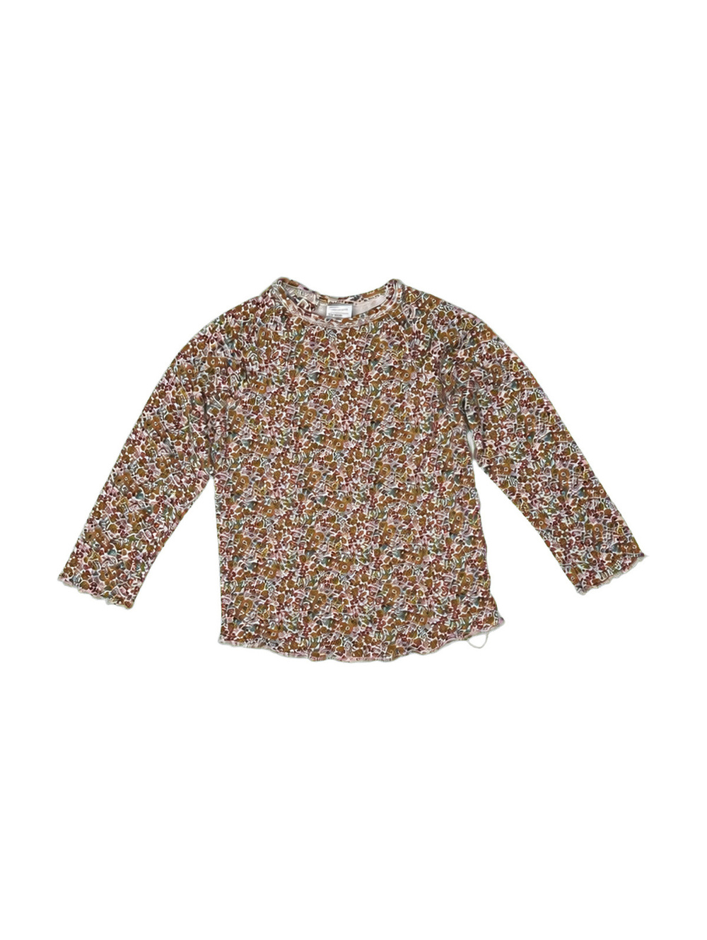 H&M Organic Cotton Brown Floral Unisex Kids' Long Sleeve Top 18M